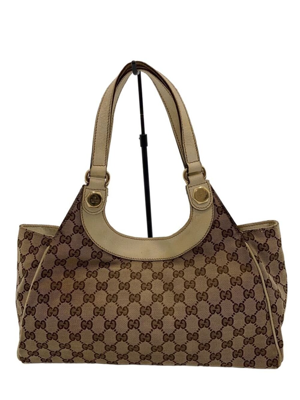 Gucci GG Monogram Canvas Charmy Shoulder Bag leather Brown